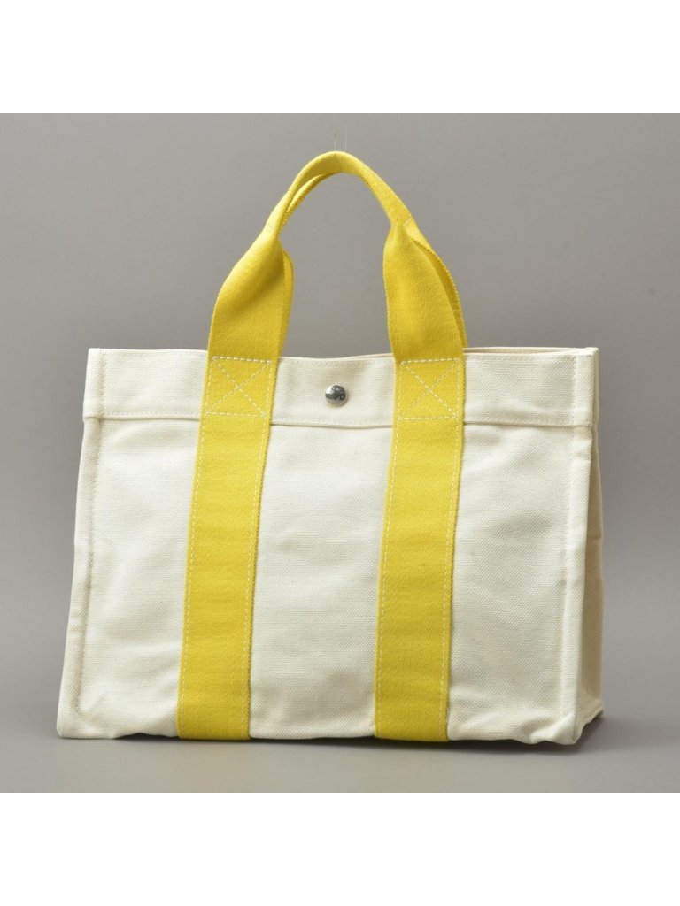 Hermes Bora Bora Pm Tote Bag Canvas Yellow Already Cleaned